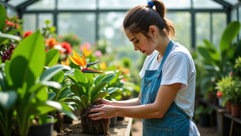 Les secrets pour tailler en toute sécurité les racines de votre Strelitzia lors du rempotage