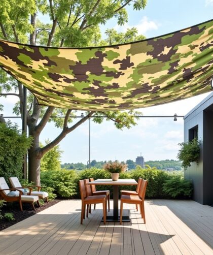 Filets de camouflage : une voile d'ombrage innovante et esthétique pour sublimer votre terrasse