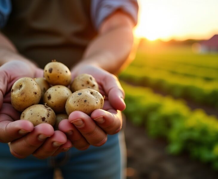 Quel est le rendement moyen des pommes de terre cultivées au mètre carré ?