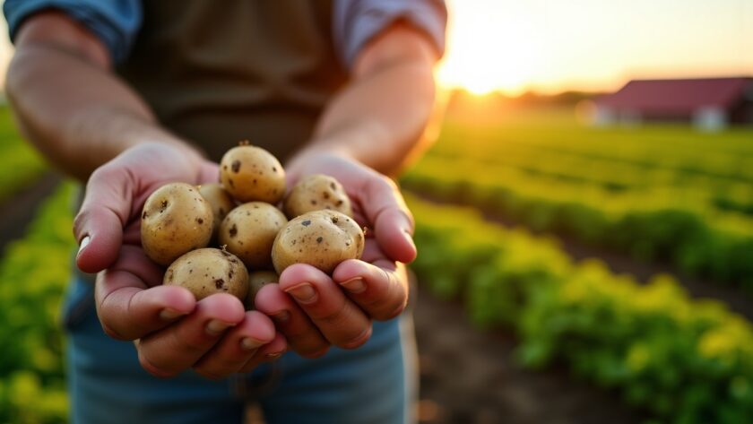 Quel est le rendement moyen des pommes de terre cultivées au mètre carré ?